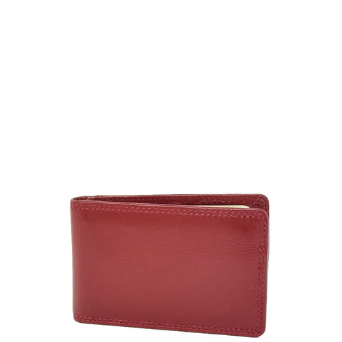 Slim Fold Leather Card Wallet Madrid Red