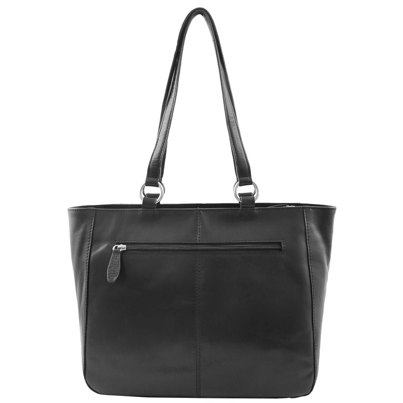 Womens Leather Classic Shopper Fashion Bag Sadie Black 1