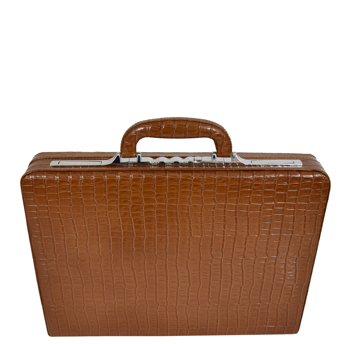 Traditional Croc Print Attaché Case HOL87 Brown 1