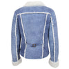 Womens Real Sheepskin Trucker Jacket Kylie Denim Blue 1