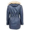 Womens Detachable Hoodie Leather Coat Kathy Blue 1