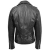 Womens Cross Zip Biker Leather Jacket Cara Black 1