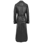 Womens Leather Full Length Trench Coat Sharon Black 2