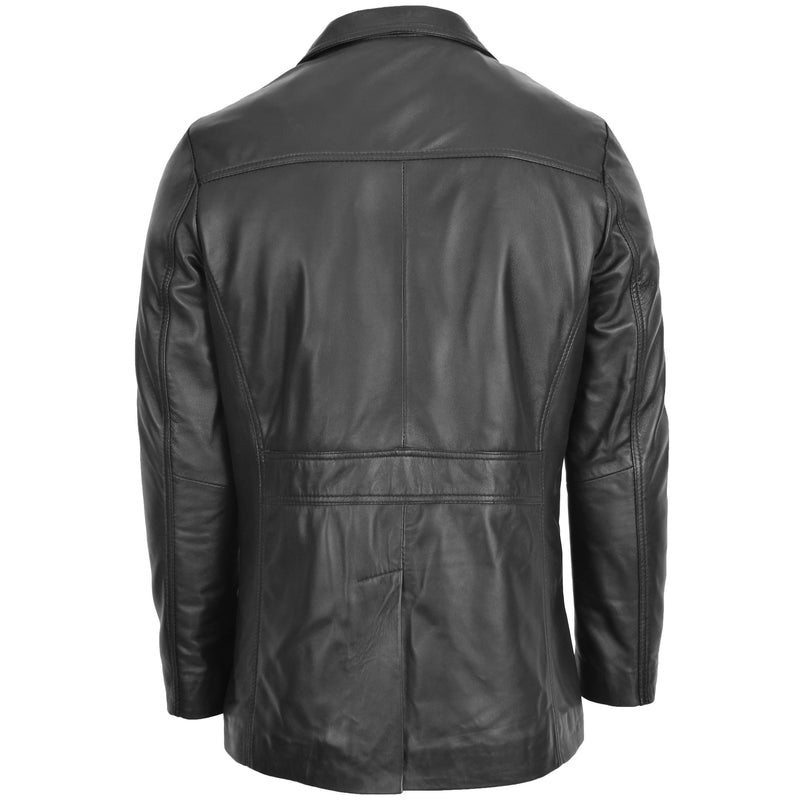 Mens Classic Leather Reefer Jacket Thrill Black | House of Leather