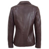 Womens Classic Zip Fastening Leather Jacket Julia Brown 1