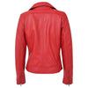 Womens Soft Leather Cross Zip Biker Jacket Lola Red 1