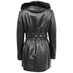 Womens Detachable Hoodie Leather Coat Kathy Black 1