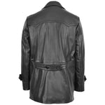Mens Double Breasted Leather Peacoat Salcombe Black 1