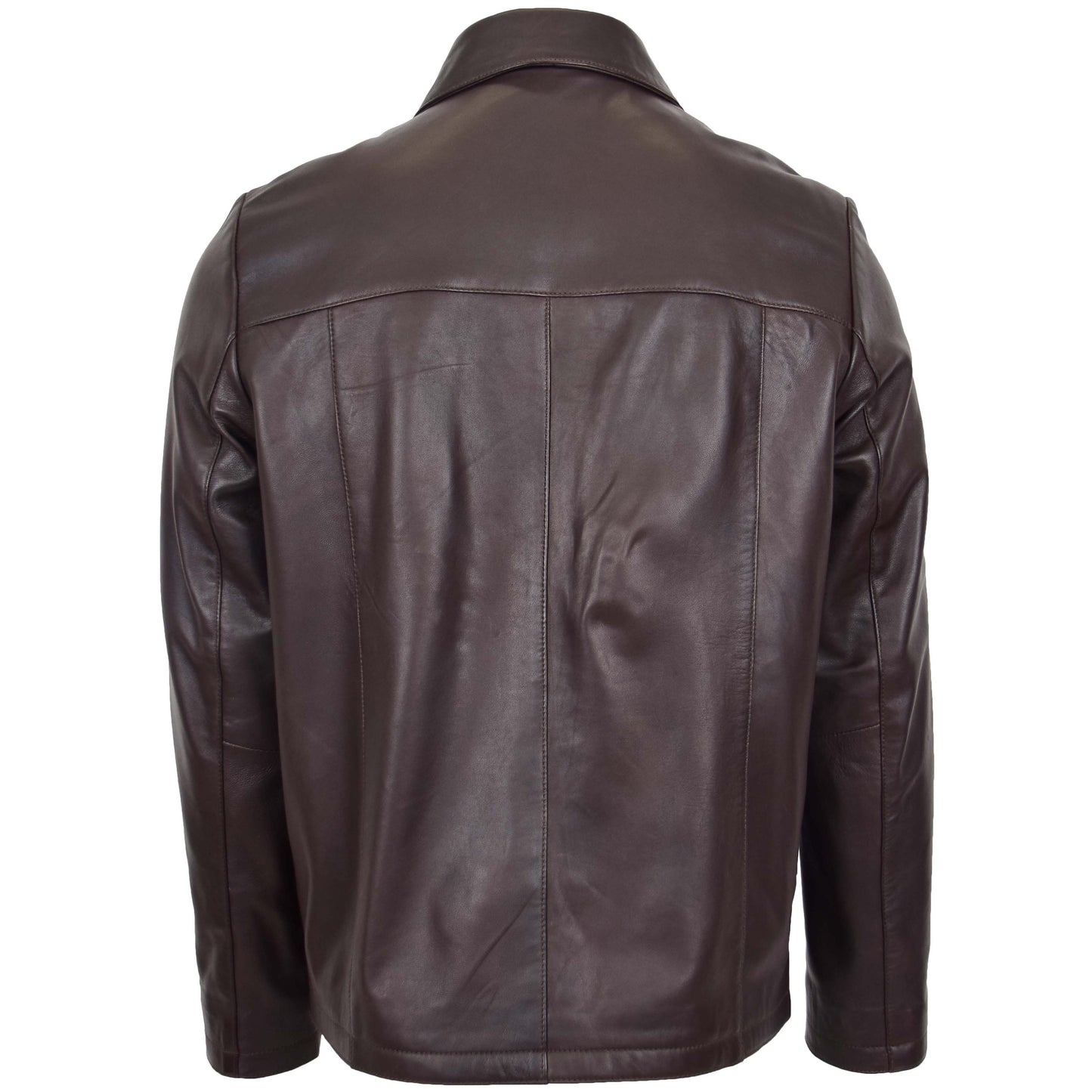 Mens Leather Zip Box Harrington Jacket James Brown 1