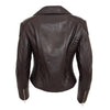 Womens Soft Leather Cross Zip Biker Jacket Anna Brown 1