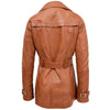 Womens Leather Double Breasted Trench Coat Sienna Tan 1