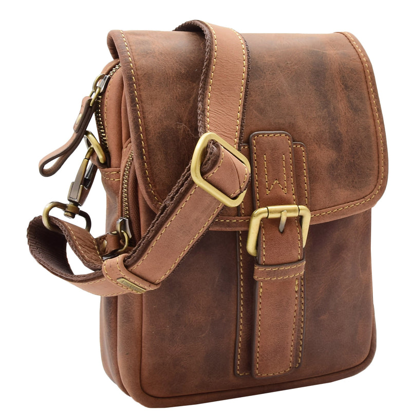 Mens Trendy Smart Crossbody Bag Genuine Leather Messenger Lucas Tan 3