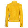 Womens Soft Suede Trucker Style Jacket Alma Yellow 1