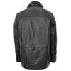Mens Leather Classic Coat Detachable Collar Roman Black 1