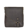 secure flap over leather bag