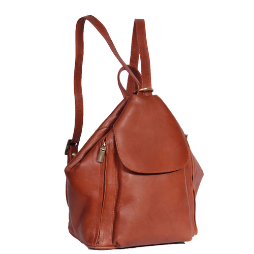 ladies leather brown backpack