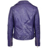Womens Real Leather Biker Cross Zip Fashion Jacket Remi Purple 1