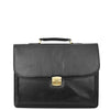 Mens Faux Leather Flap Over Briefcase Windsor Black 2