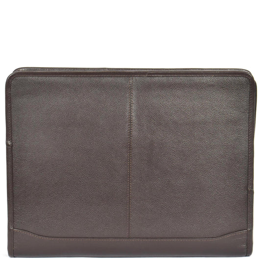 Luxury Leather Ring Binder Folio Case Braga Brown