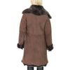 brown suede and gold fur coat