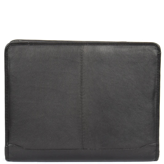 Luxury Leather Ring Binder Folio Case Braga Black