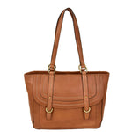 Womens Leather Classic Shopper Fashion Bag Sadie Tan front