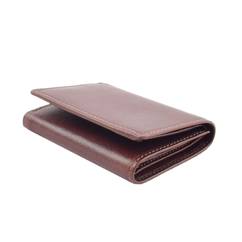 Mens Trifold Leather Credit Card Wallet Titus Brown 2