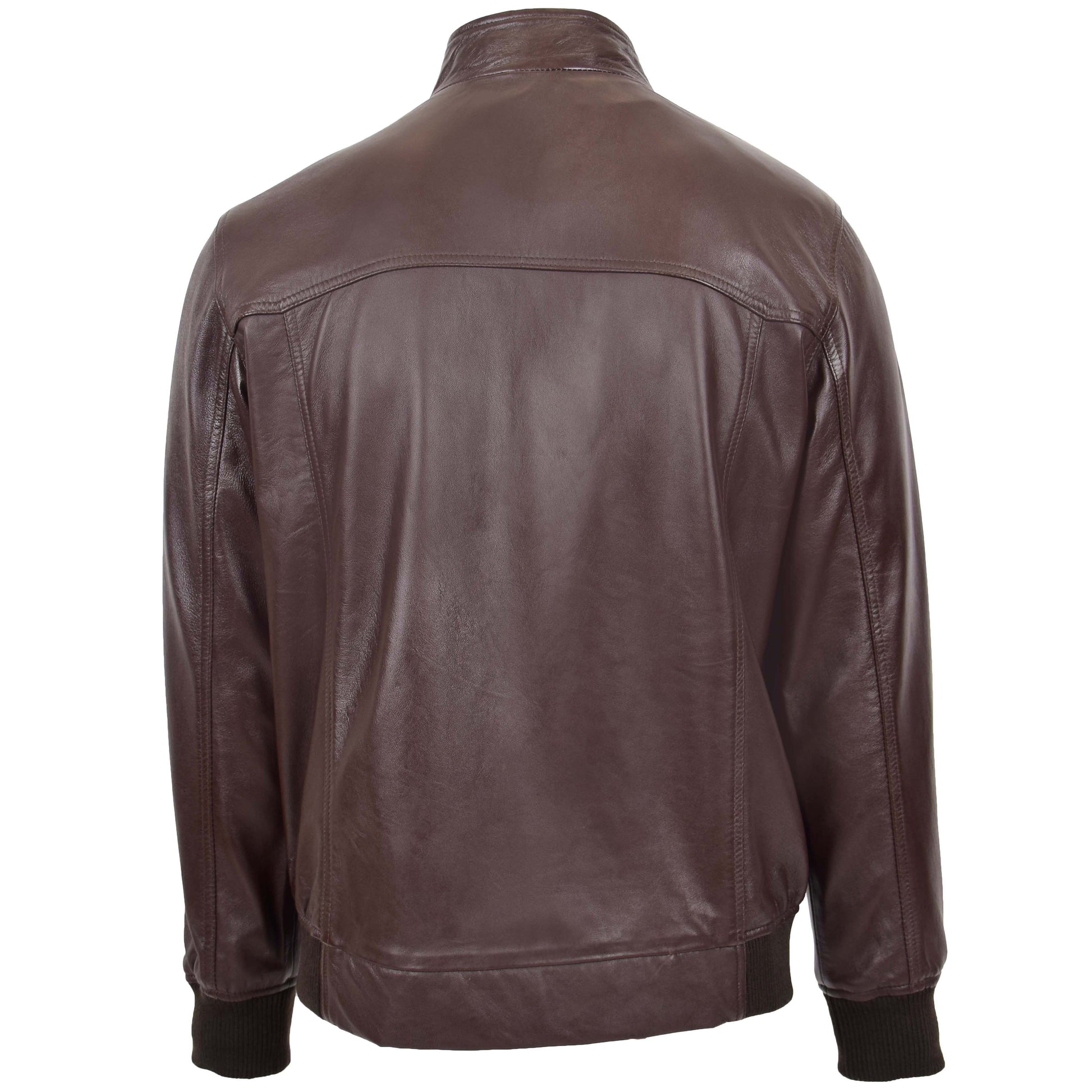 Mens Real Leather Bomber Jacket Raglan Shoulder Francis Brown 1