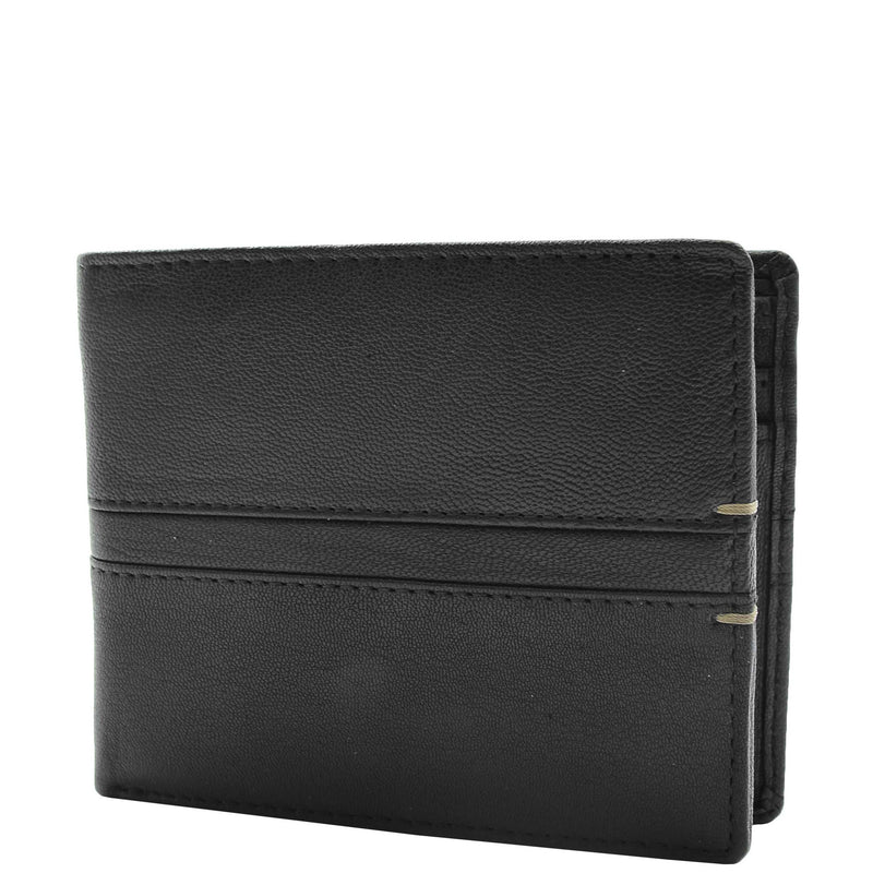 Mens Real Leather Bifold Wallet HOL801 Black 4