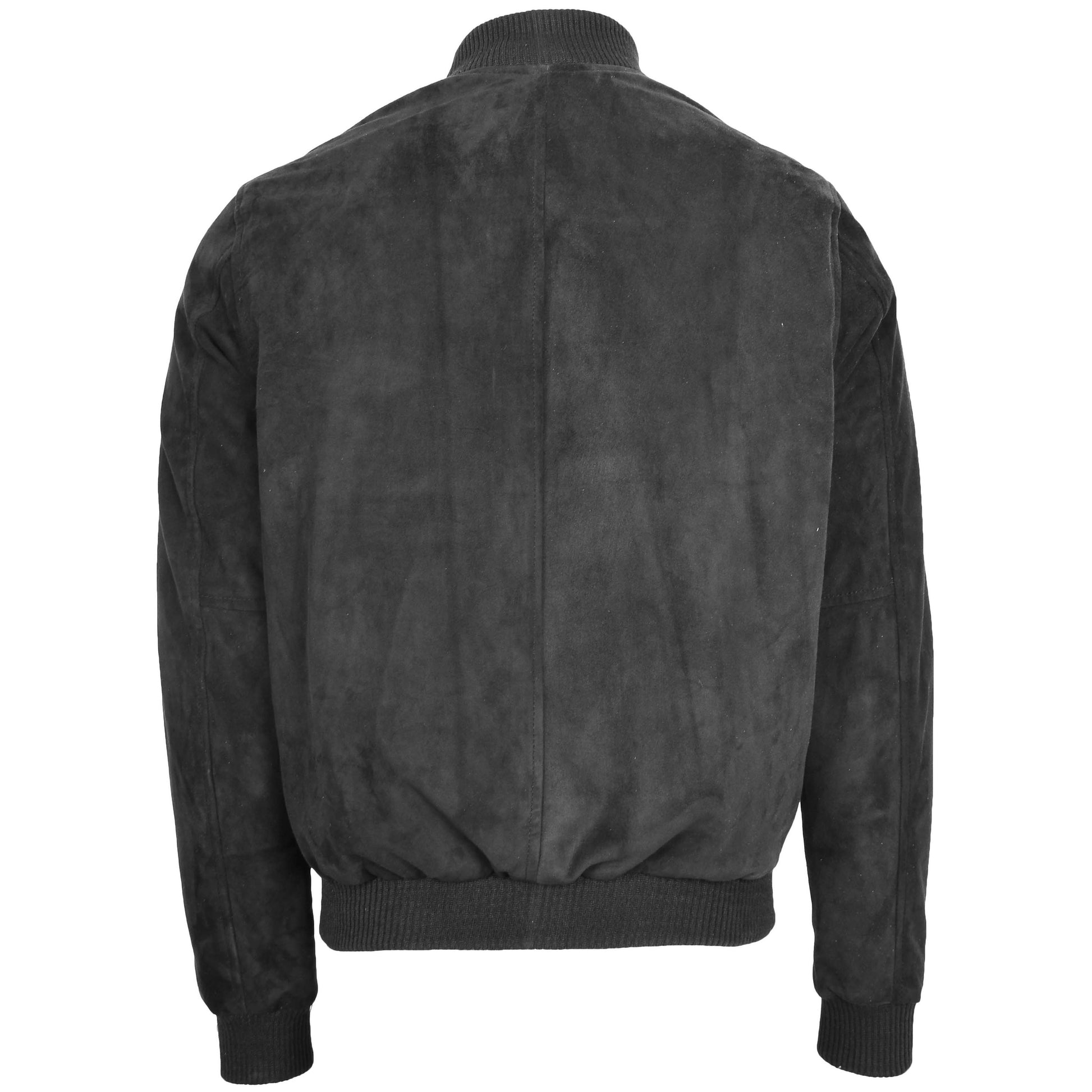 Mens Suede MA-1 Bomber Jacket Trevor Black 1