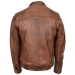 Mens Leather Cafe Racer Biker Jacket Charlie Antique Brown 2