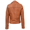 Womens Leather Fitted Biker Style Jacket Kim Tan 1