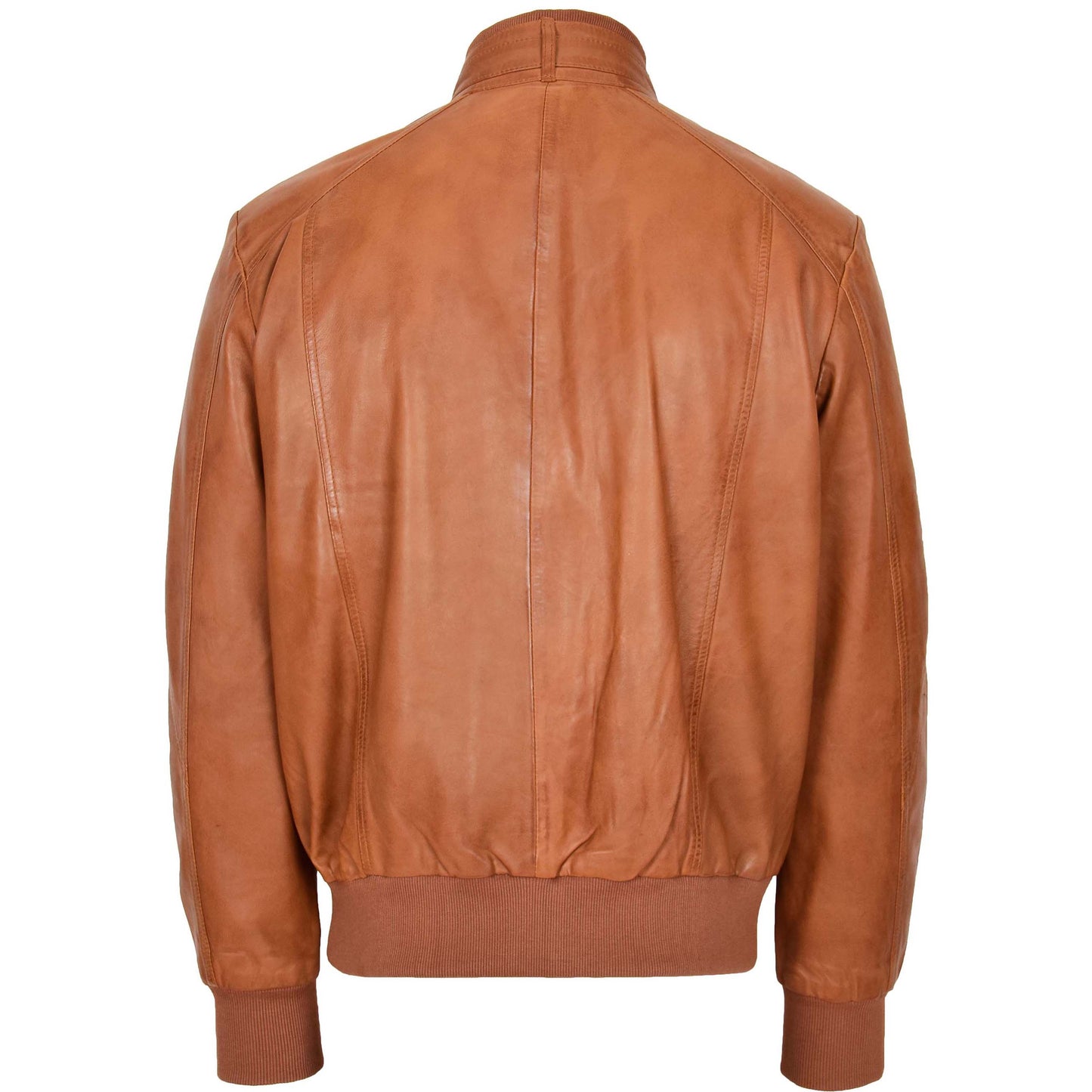 Mens Leather Bomber Flight Jacket Tom Tan 1