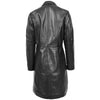 Womens Real Leather Mac Coat 3/4 Length Classic Style Riley Black 1