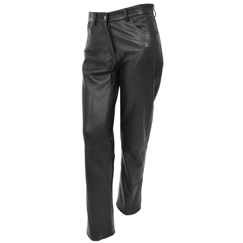 Girl Black Leather Trousers Black Sweater Stock Photo 1071385229   Shutterstock