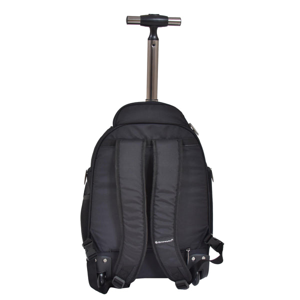 Cabin Size Backpack with Wheels Black | House of Leather