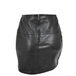 Ladies Leather 16inch Mini Length Pencil Skirt SKT5 Black back