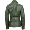 Womens Leather Hip Length Biker Jacket Celia Green 1