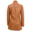 Womens Leather Dual Zip Fastening Jacket Kendall Tan 1
