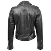 Womens Leather Biker Style Cross Zip Jacket Emma Black 2