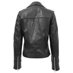 Womens Leather Fitted Biker Style Jacket Kim Black 1