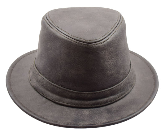 Real Leather Trilby Hat Soft Lightweight HL004 Brown 2