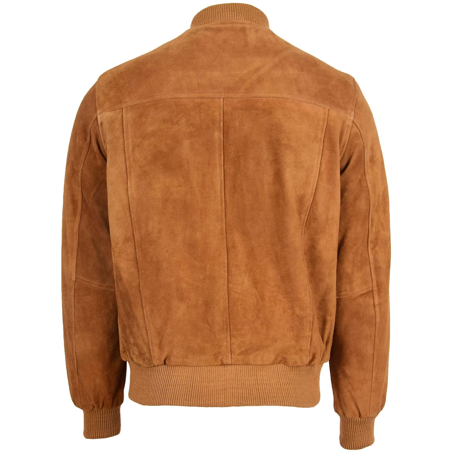 Mens Suede Bomber Varsity Jacket Reg Tan 1