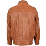 Mens Bomber Leather Jacket Classic Style Jim Tan 1