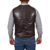 sleeveless gilet in leather
