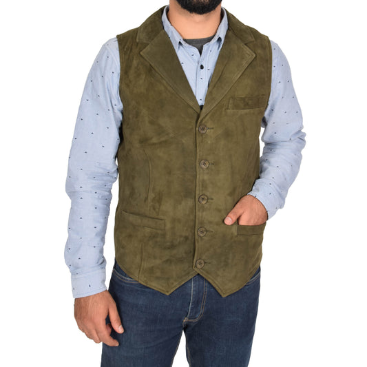 mens green sueded waistcoat