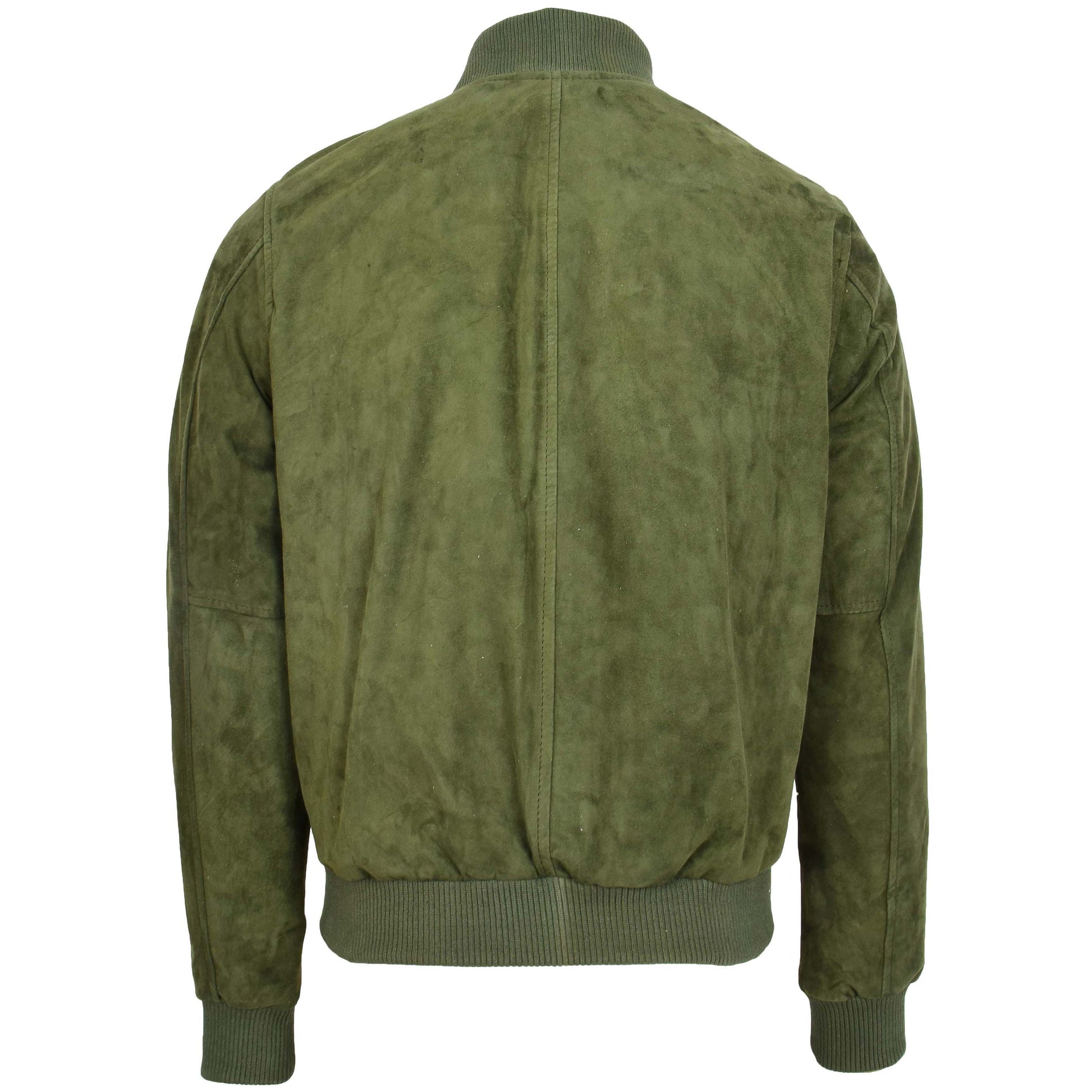 Mens Suede MA-1 Bomber Jacket Trevor Green 1