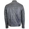 Mens Leather Biker Style Zip Jacket Eddie Grey Two Tone 1