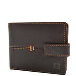 Mens Hunter Leather Slim Bifold Wallet HOL104 Brown 3