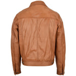 Mens Leather Lee Rider Casual Jacket Terry Tan 1